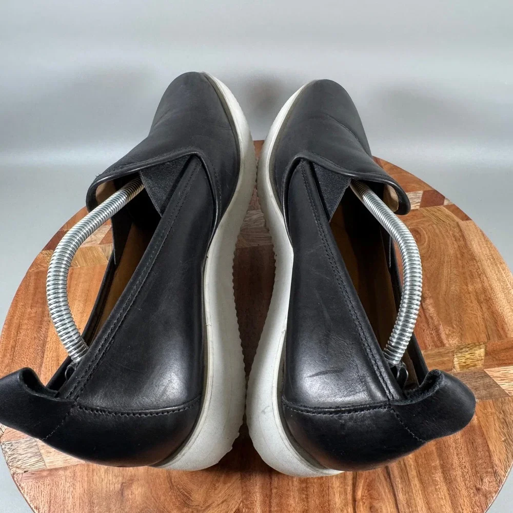 Everlane Black Leather Street Shoe Slip On Platform Sneakers‎ Womens Size 10